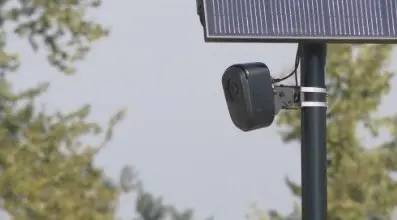 A Flock-branded automated license plate reader. (Photo courtesy of KOMO News)