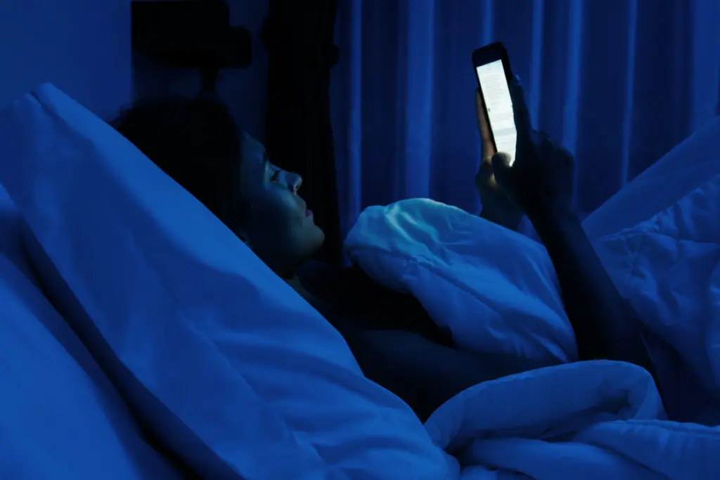 smartphone in bed