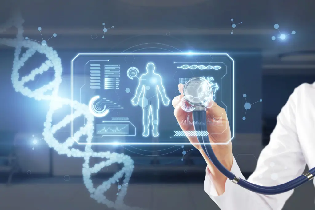 Medical teams using technology