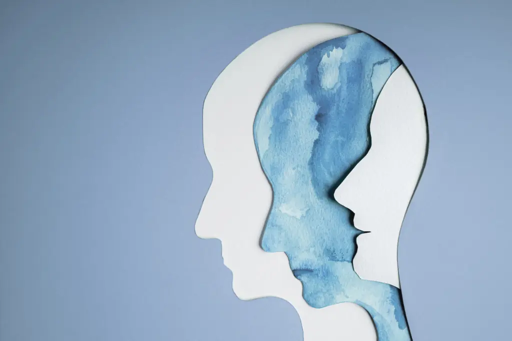 Head silhouettes to illustrate mental health.