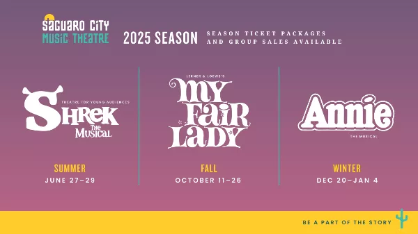 Saguaro City Music Theatre 2025-26 Season flyer