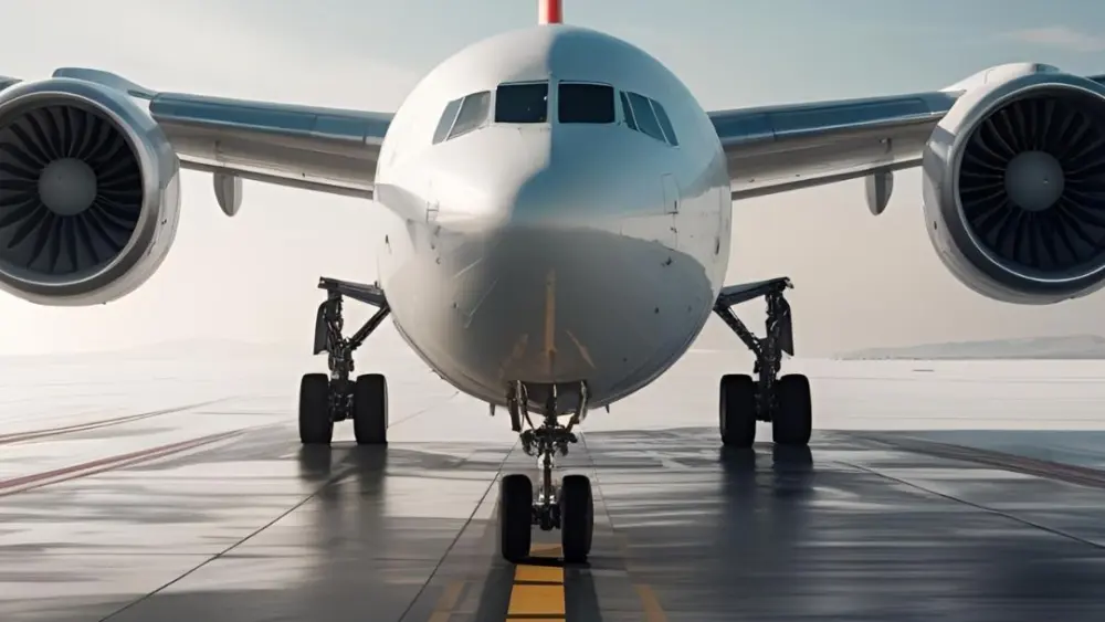 Picture of a front of an airplane.