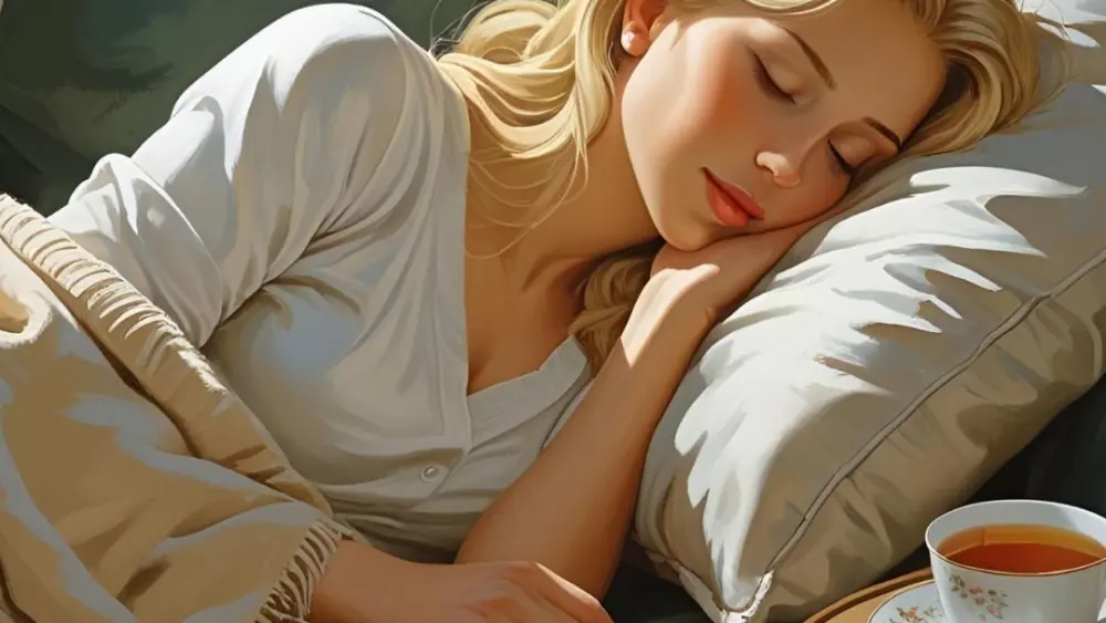 Woman sleeping on couch.