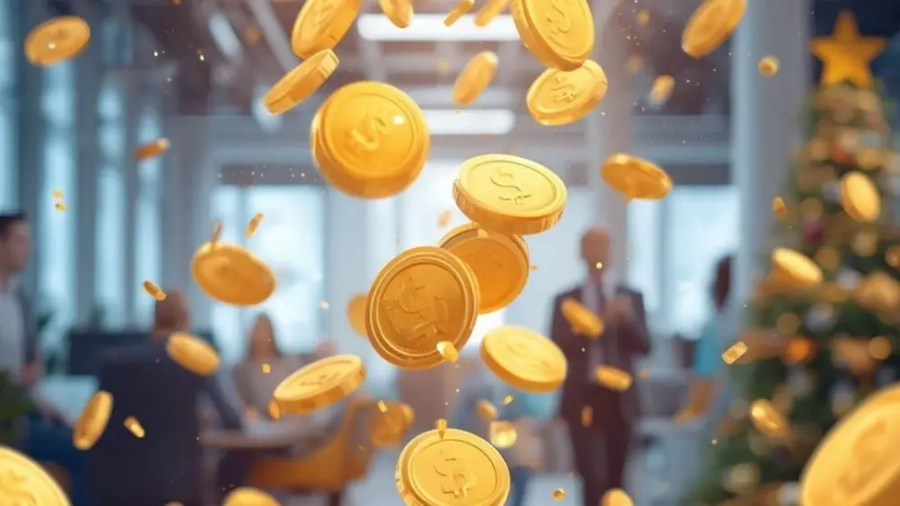 Gold Coins at an Office.