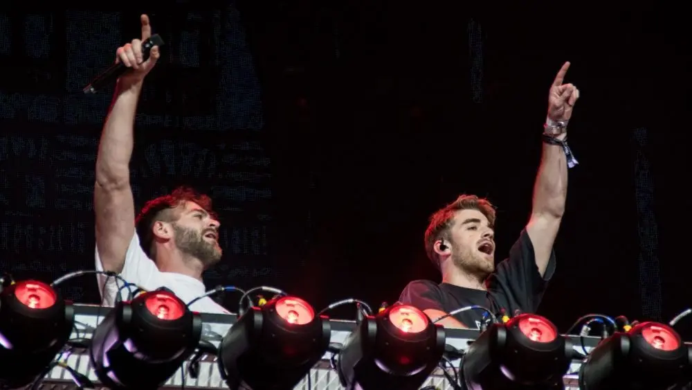 The Chainsmokers in concert at BottleRock Napa Valley in Napa^ CA NAPA^ CA - MAY 25^ 2018