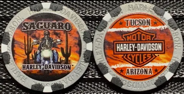 Saguaro Harley Davidson poker chips