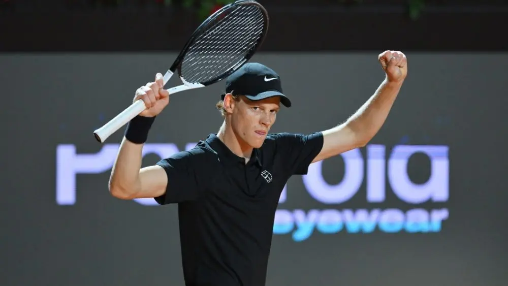 Jannik Sinner (ITA) during match on 16th May 2025; Foro Italico^ Rome^ Italy; ATP 1000 Tennis Masters Rome^ 2025;