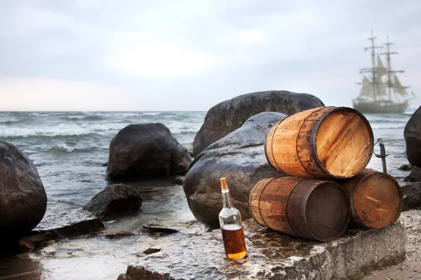 rum-bottle-on-beach_-782434105