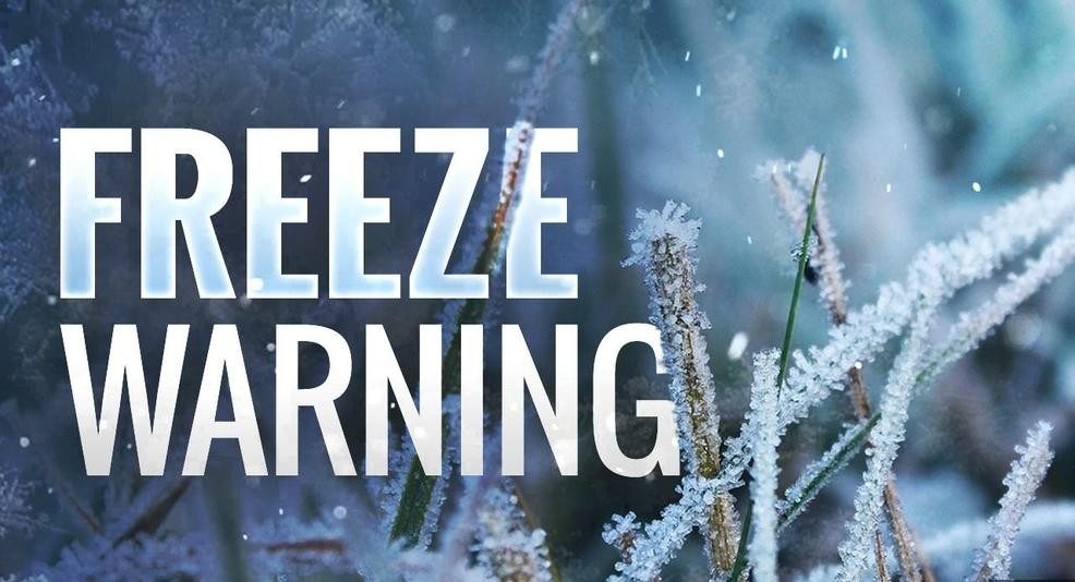 First frost advisory, freeze watch of the season issued