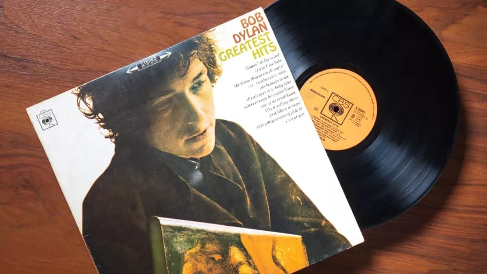 Bob Dylan hit collection vinyl music album. Udine Italy_March 09 2023