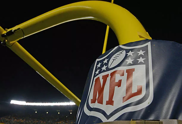 close-up-view-of-the-national-football-league-shield-logo-on-a-goal-post-during-a-game-between929313