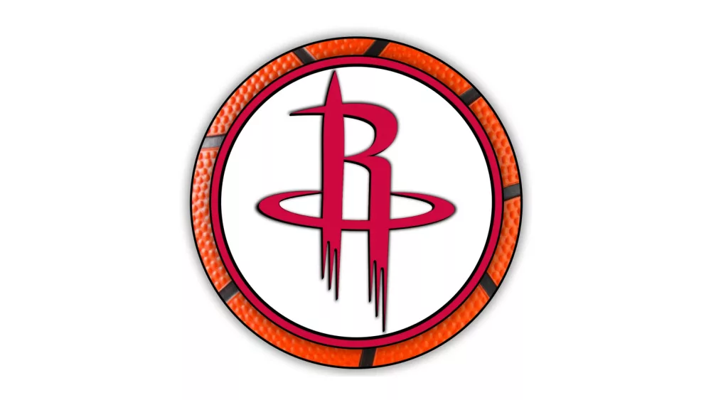 Houston Rockets emblem; American professional basketball team based in Houston^ Texas.