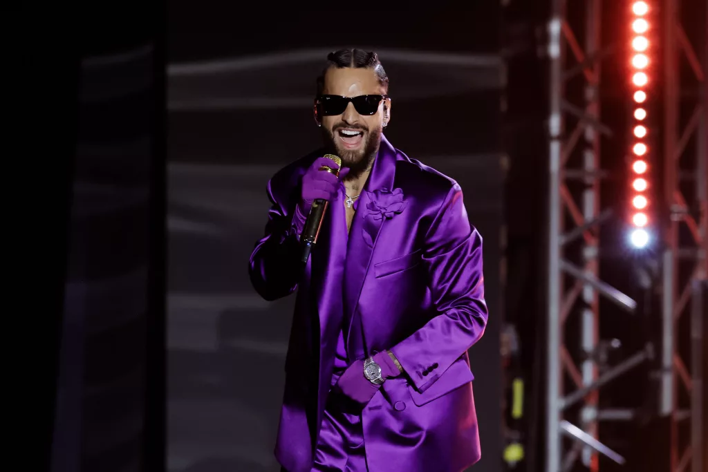 The 24th Annual Latin Grammy Awards - Show SEVILLE, SPAIN - NOVEMBER 16: Maluma performs onstage during The 24th Annual Latin Grammy Awards on November 16, 2023 in Seville, Spain. (Photo by Kevin Winter/Getty Images for Latin Recording Academy)