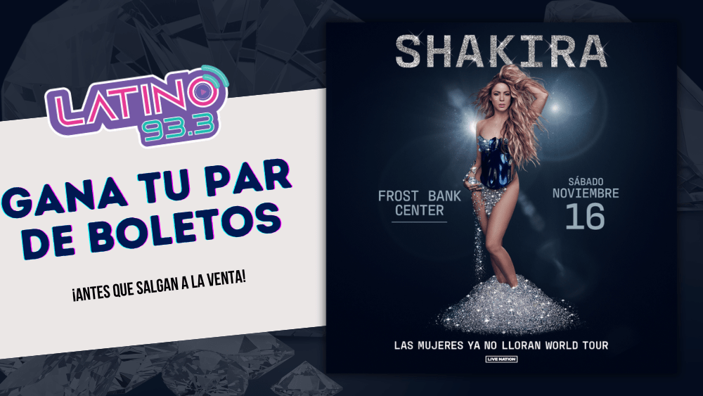 Shakira "Las Mujeres Ya No Lloran Tour " y Latino logo.