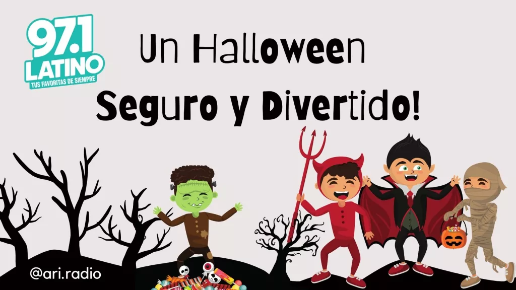 Four animated children dressed up for halloween