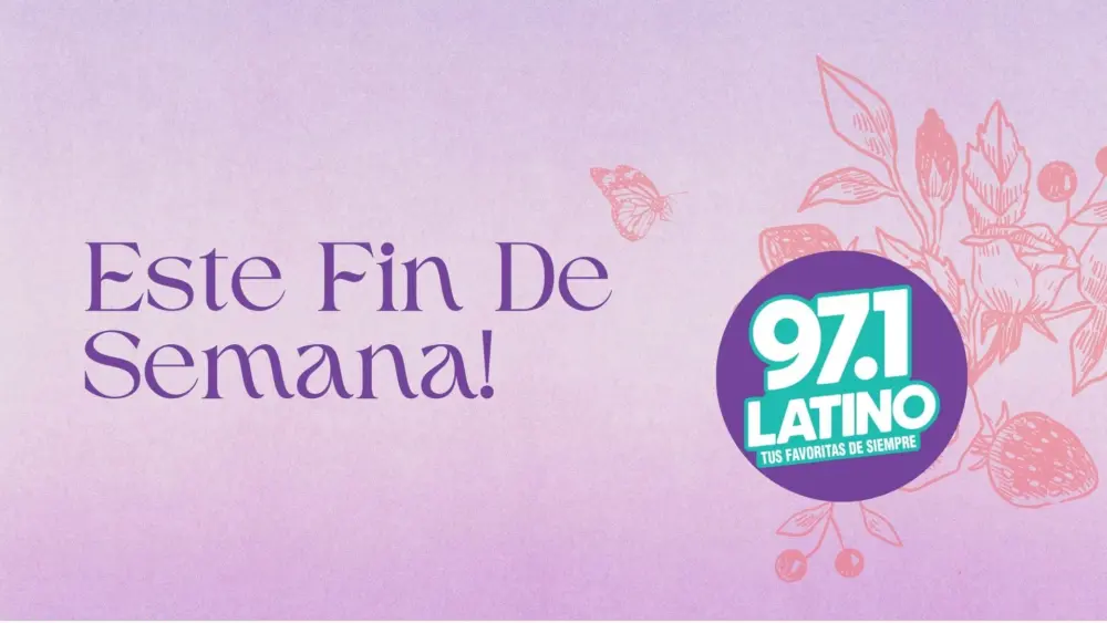 latino logo with flower background and text