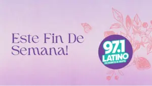latino logo with flower background and text
