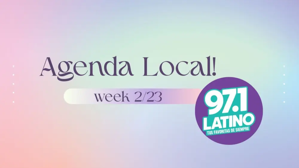 gradient background with latino logo and text