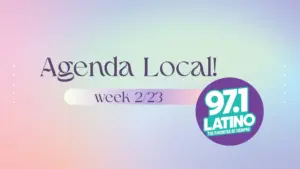 gradient background with latino logo and text