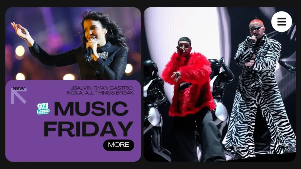 jbalvin, ryan castro and indila with text and latino logo