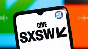 phone with sxsw '26 text and latino logo