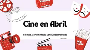 various theater and film clipart and text indicating cine