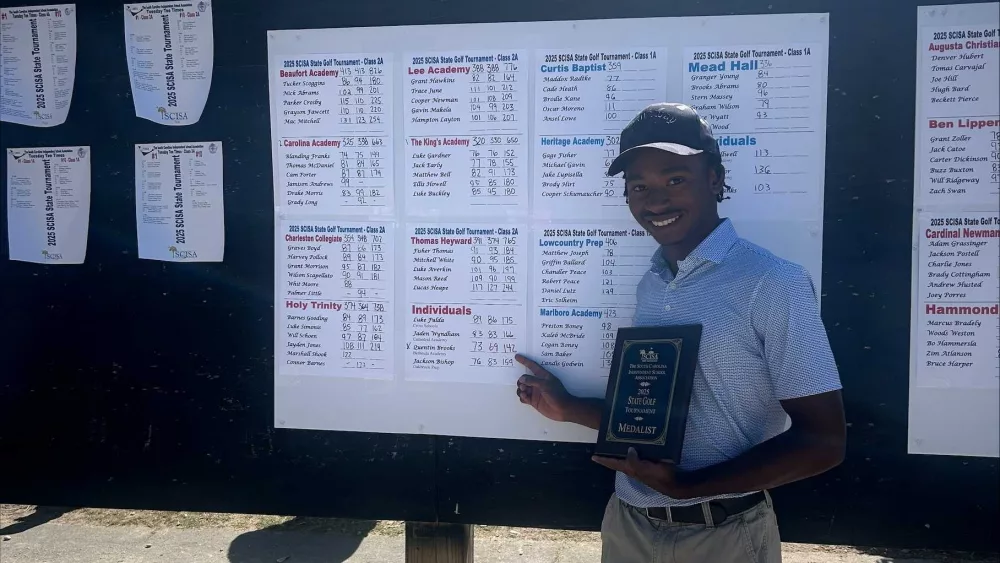 bethesda-golfer-quentin-brooks-poses-next-to-the-leaderboard-at-the-scisa-2a-golf-tournament-681547be15661131242