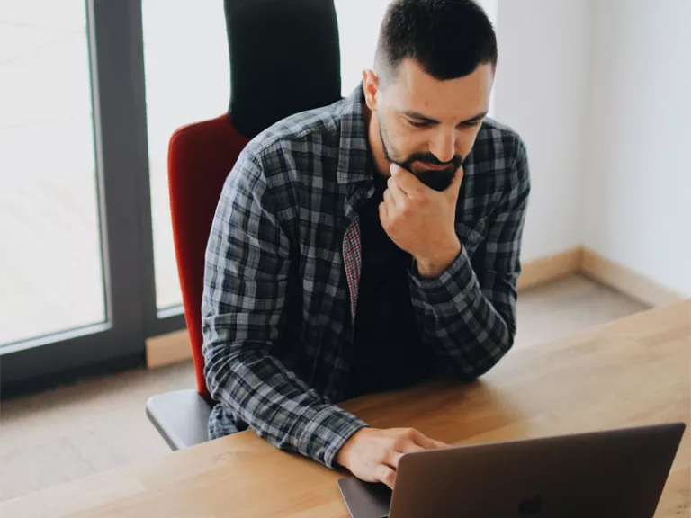 Man using a computer