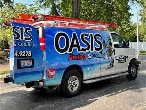 Oasis Heating and Cooling service truck