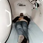 Patient inside the hyperbaric chamber