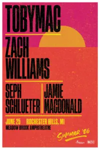 Toby Mac at Meadowbrook on Jun 25, 2026 web poster