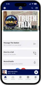 WMUZ App home page