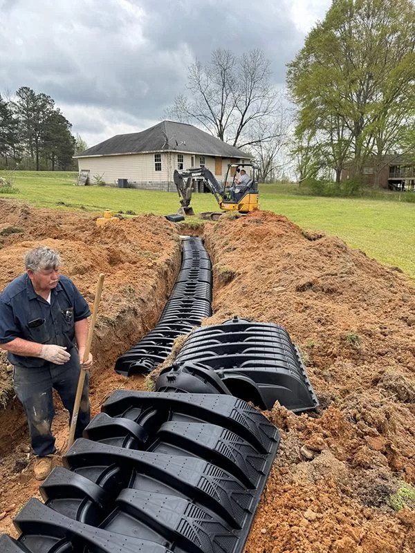 Installing a septic line