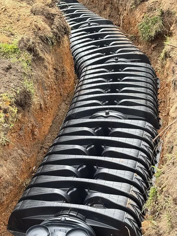 Installed septic line