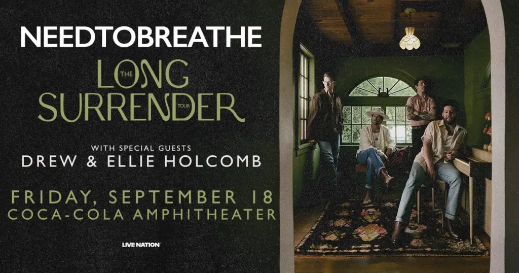 Need to Breathe at the Coca-Cola Amphitheater September 18th concert promo