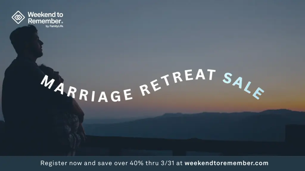 Weekend to Remember Marriage Retreat 40% off the price promotional poster