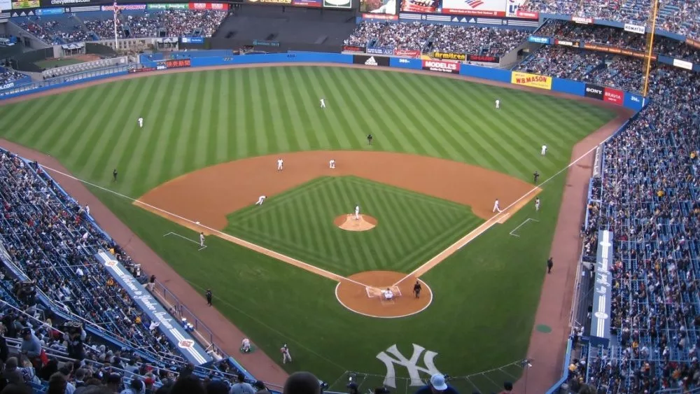 aerial view of Yankee Stadium - Field. Bronx^ NY