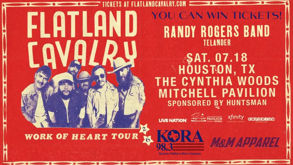 A graphic for the Flatland Cavalry Work of Heart Tour Ticket Giveaway. You could win tickets!