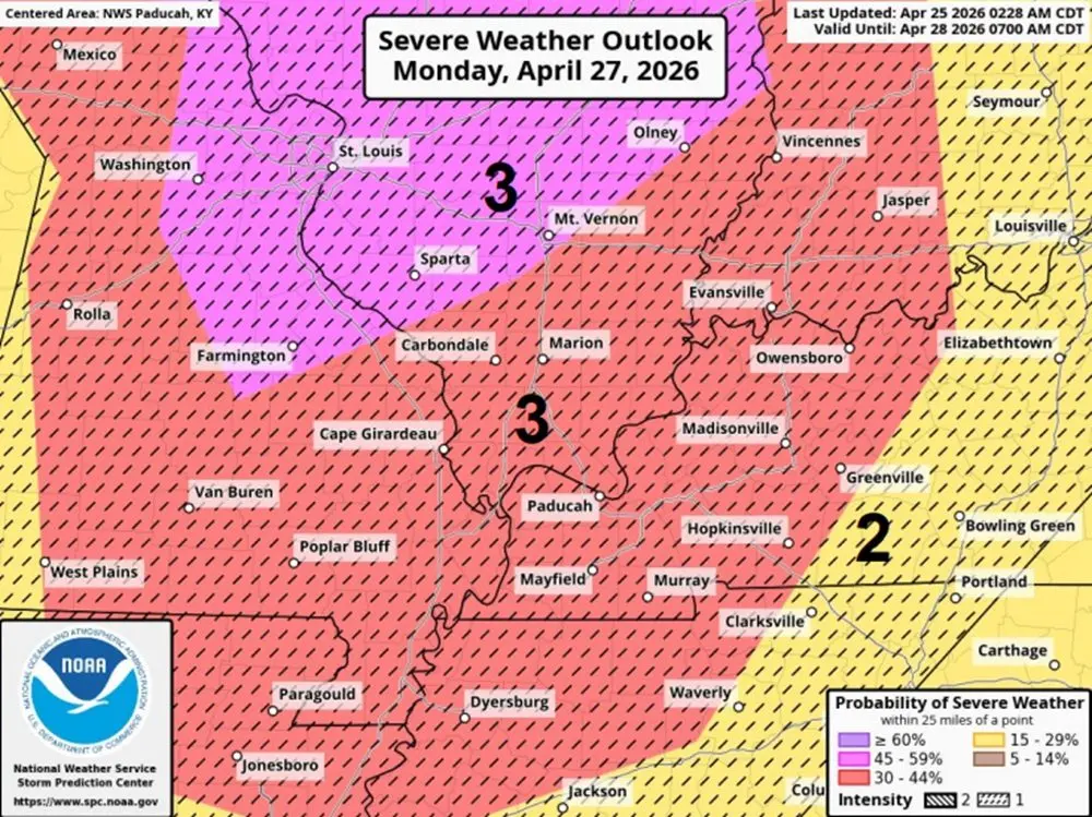 Enhanced Risk For Arizona Enhanced Severe Weather Risk Expanded Across Region for Monday | WPKY