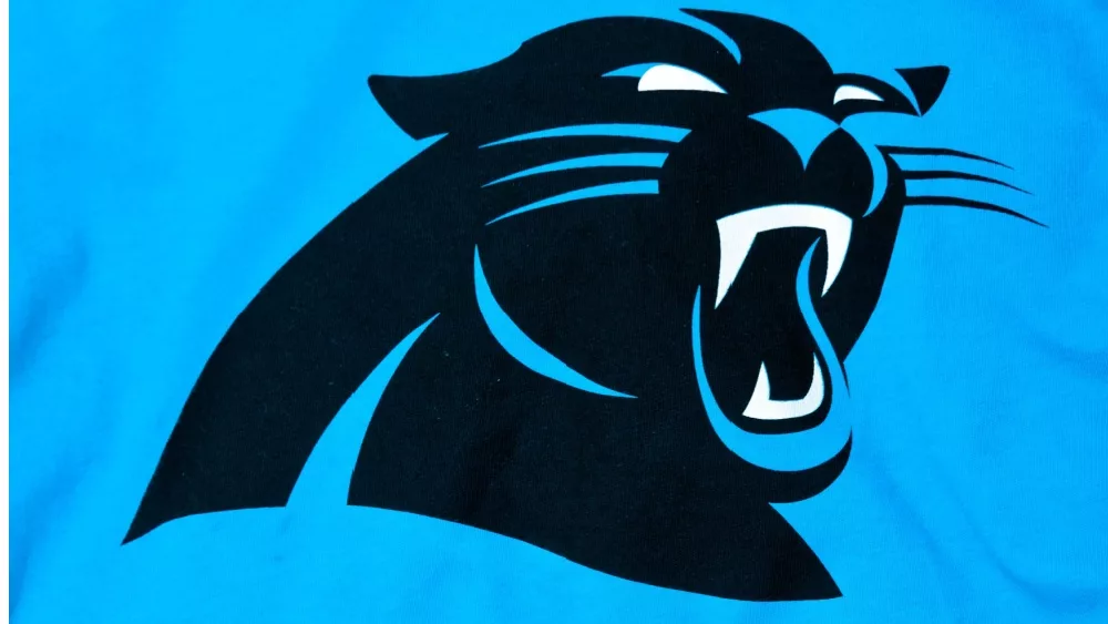 NFL Carolina Panthers club logo printed on textile equipment^product shot