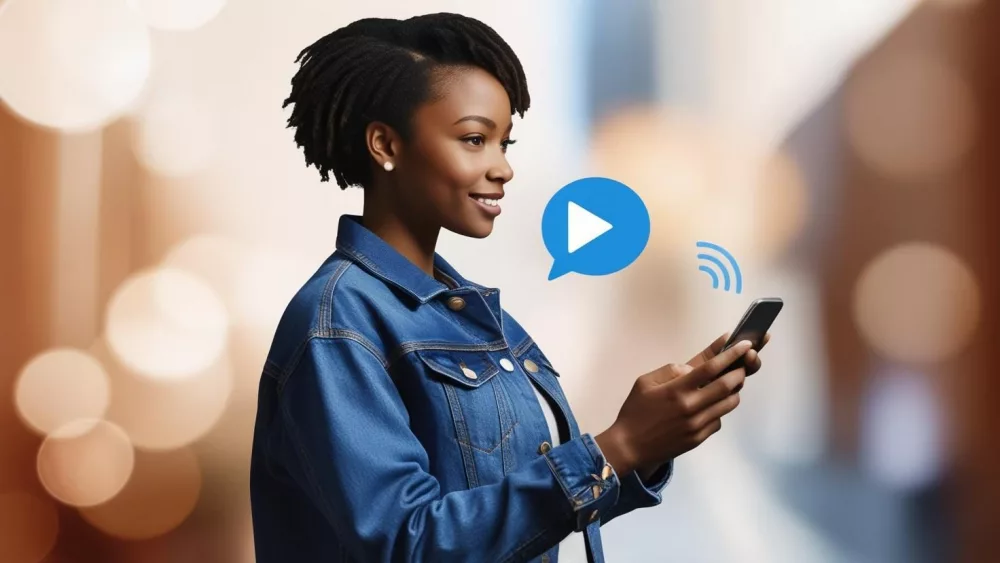 image-of-an-african-american-person-doing-a-voice-command-on-their-phone