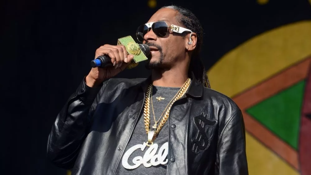 Snoop Dogg performs at the 2017 New Orleans Jazz and Heritage Festival. New Orleans^ Louisiana - April 28^ 2017