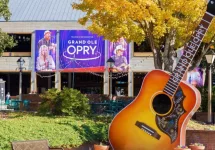 Exterior building and grounds of the Grand Ole Opry in Nashville. Nashville^ Tennessee^ USA - November 7^ 2021