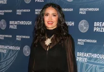 Salma Hayek at the 11th Breakthrough Prize Awards at Barker Hanger on April 6^ 2025 in Santa Monica^ CA
