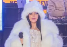 Jessie Murph perform on stage w/Jelly Roll during 2024 New Year's celebration on Times Square in New York on December 31^ 2023.