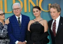Meryl Streep^ Steve Martin^ Selena Gomez^ Martin Short at the "Only Murders in the Building" Red Carpet Premiere Event at Paramount Studios on August 22^ 2024 in Los Angeles^ CA