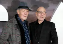 Ian McKellen and Patrick Stewart attend the 'Star Trek; Picard' TV show premiere at the Odeon Luxe cinema in Leicester Square in London^ United Kingdom-January 15^ 2020