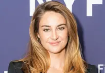 Shailene Woodley wearing dress by Armani attends premiere of biopic Ferrari during closing night of New York Film Festival at Alice Tully Hall in New York on October 13^ 2023