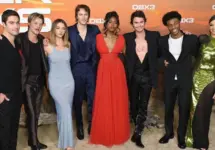 Austin North^ Rudy Pankow^ Madelyn Cline^ Drew Starkey^ Carlacia Grant^ Chase Stokes^ Jonathan Daviss and Madison Bailey at the season 3 premiere for "Outer Banks" LOS ANGELES^ CA. February 16^ 2023