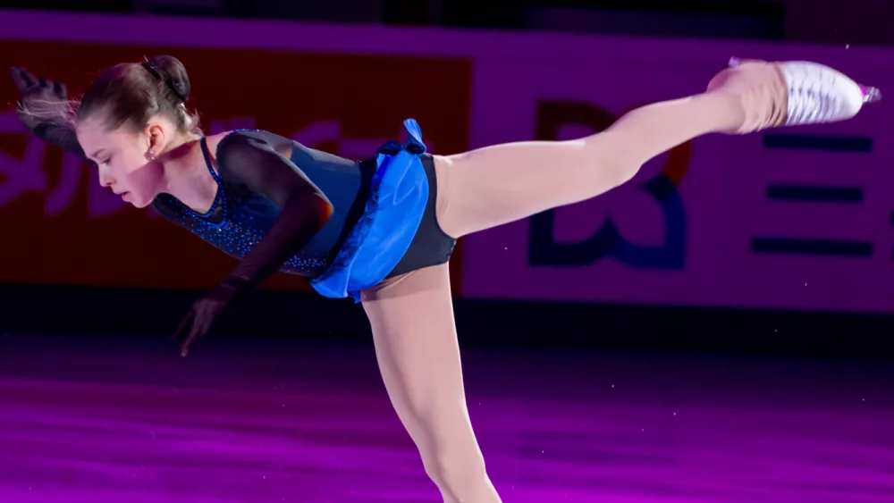 Kamila Valieva of Russia performing at the Exhibition gala of the ISU Grand Prix of Figure Skating Rostelecom Cup; MOSCOW^ RUSSIA – NOVEMBER 18^2018